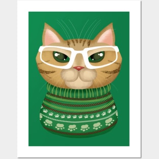 Christmas Cat Lady Posters and Art